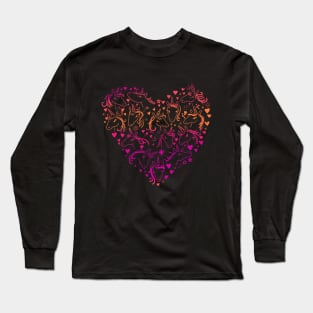 Neon Unicorns Heart Long Sleeve T-Shirt